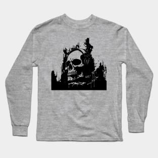 skull with headphones Long Sleeve T-Shirt